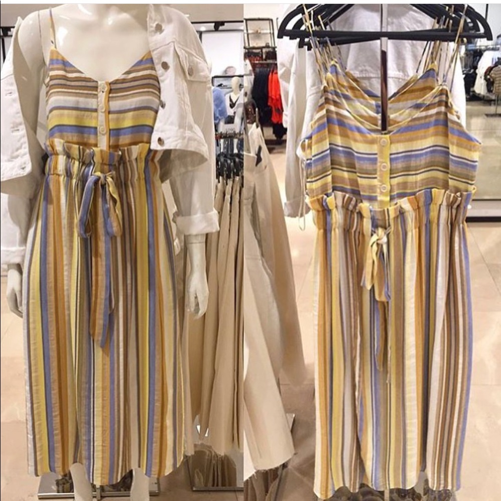 GORGEOUS ZARA NWT Midi Stripe Dress w Pockets - Picture 8 of 8
